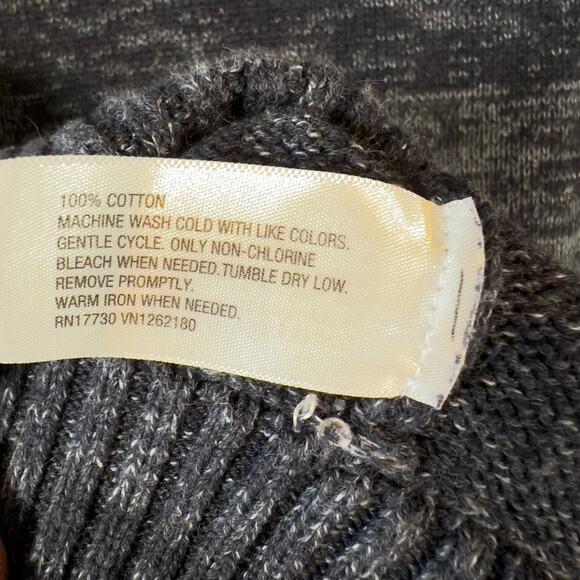 Converse One Star Henley Sweater Men's L 4 Button 100% Cotton Blue Tones Striped - Picture 6 of 12